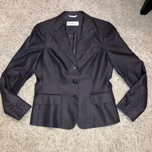 Max Mara Jacket WOOL / SILK BLAZER Brown - Sz 12 (Large) Made in Italy